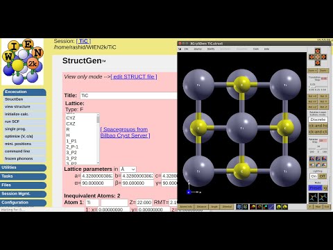 WT01: Generate, import and visualize structure using w2web in WIEN2k and XCrySDen