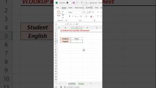 VLOOKUP into another worksheet #excelshorts