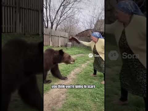 She sent him packing 😂 #ai #soraai #sora #bear #funny #shorts #foryou