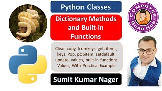 Dictionary Methods in Python | Dictionary Built-in Functions | Python Dictionary Practical Example