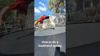 how to do a backhand spring for beginners