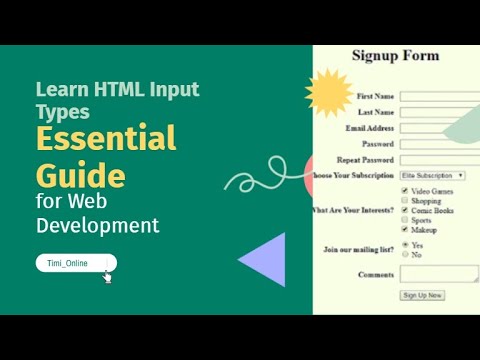 Mastering HTML input types: a comprehensive guide