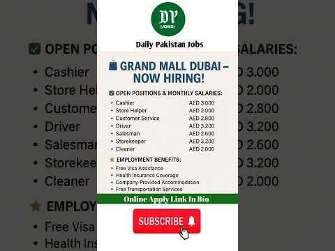 Grand Mall Dubai Hiring 2025 | Multiple Job Vacancies With Free Visa & Accommodation