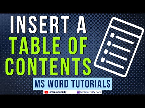 Auto-Generate Table of Contents in Word | Insert a Table of Contents in a Word Document