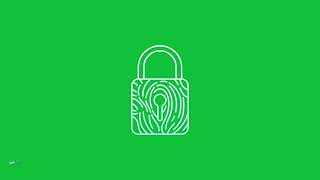 Lock with Fingerprint Line Art Animation | Green Screen