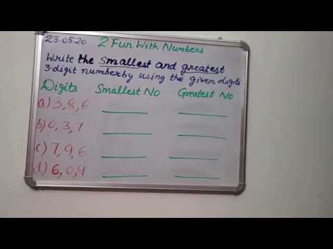 Class 3 maths(ncert)  chapter 2 topic "Formation of greatest and smallest numbers from given digits"