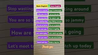 Basic English  Vs Smart English #betterlearning