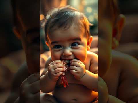 Watch Baby Eat Raw Shrimp! 🦐👶 #baby #babyeating #rawshrimp #shrimp