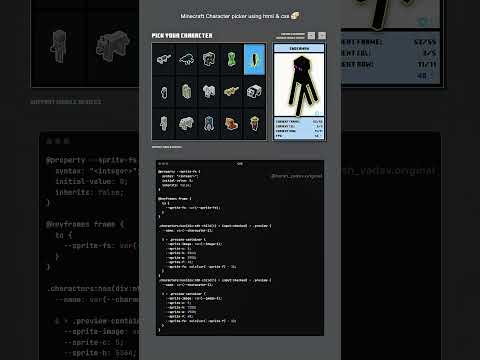 Minecraft character pickar using Vanilla #html #css #javascript