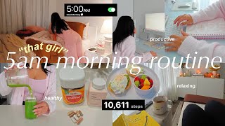 5AM morning routine 🌱 how to be THAT GIRL motivation, changing my life, productive planning 2024