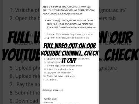 IGNOU admission 2023 July session started. Full video uploaded on our YouTube channel