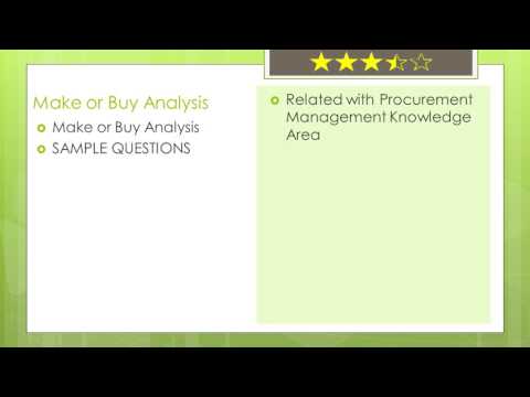 PMP® Certification (Math Prep in Detail): Make or Buy Analysis / Introduction
