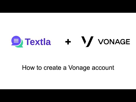 How to create a Vonage account