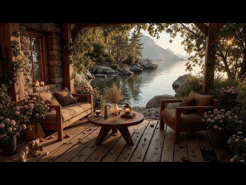 Lakeside Jazz Cafe | Soothing Morning Coffee Ambience For Deep Focus & Peaceful Relaxing