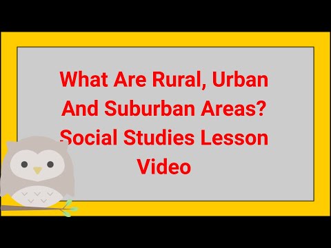 What Are Rural, Urban And Suburban Areas?  Social Studies Lesson Video