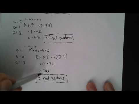 Math 10 Skill 20b - Discriminant