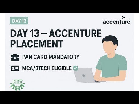 Day 13 | Accenture Placement Drive | PAN Card Required | No Backlogs | MCA, BTech Eligible