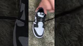 How to Lace Nike Dunk Low Panda Without Tying the Laces #shoelaces #shoelacetying #shoelacestyle