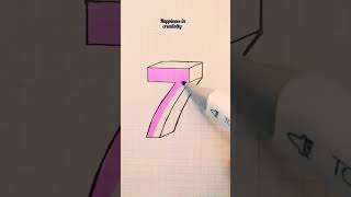 3d drawing number 7 #shorts