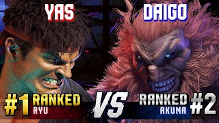 SF6 ▰ YAS (#1 Ranked Ryu) vs DAIGO (#2 Ranked Akuma) ▰ High Level Gameplay