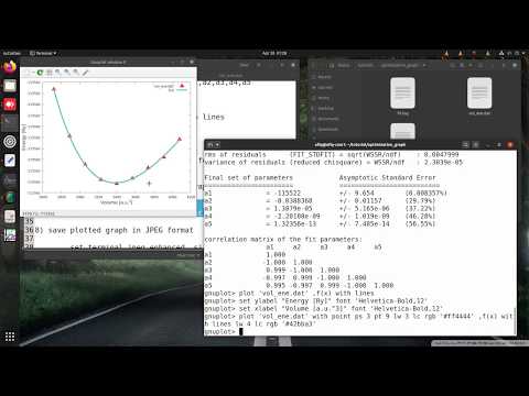 plotting optimization curve from Wien2K calculation using GNUPLOT