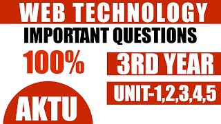 Web Technology aktu Important questions | aktu 3rd year important 