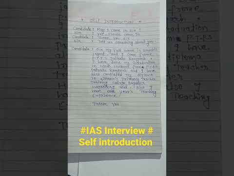 # self introduction #              #IAS INTERVIEW #