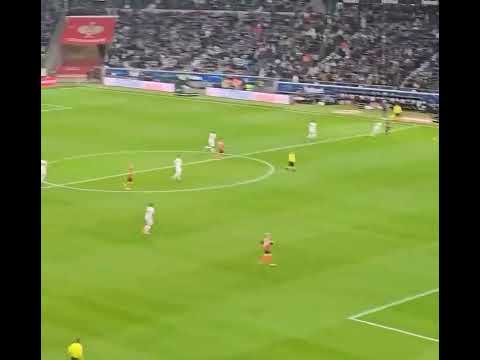 Reaktion der VFB Stuttgart Fans in Frankfurt bei dem Polizei Einsatz..