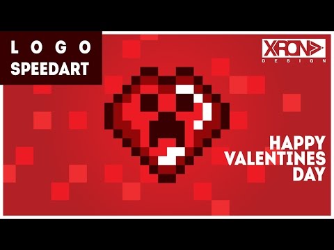 LOGO DESIGN - Minecraft heart. Happy Valentine's Day!