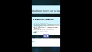Is Intuition Born or Learned? #shorts