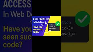 Stop Using div as Button ❌ #html #accessibility #shorts
