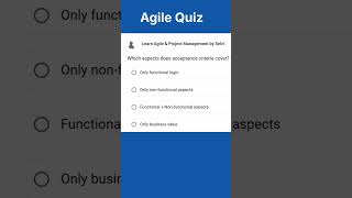 Which aspects does acceptance criteria cover? | Agile | Scrum | 3C | Acceptance Criteria | PO | US