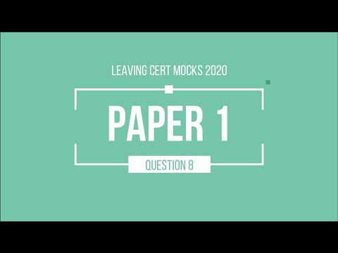 Leaving Cert Maths Higher - DEB 2020 Mocks Paper 1 Q8