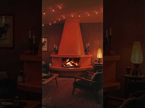🔥 1960s Halloween Fireplace Ambience 🎃 | Retro Fall Aesthetic No Music