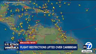 Flight restrictions lifted over Caribbean after U.S. military operation in Venezuela
