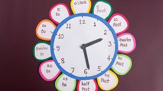 Clock Model For School Project |How to make clock model | math working model #Easyclockmodel