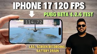 120 FPS IN IPHONE 17 PUBG TEST WITH FPS METER / HEATING LAG TEST #120fps #bgmitest #iphone17