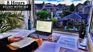 8 HOUR STUDY WITH ME  | Background noise,10-min break, 30-min Lunch Break, No Music,Study with Merve
