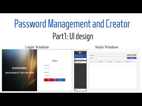 PyQt5 Project Password Management and Creator Part1 UI design
