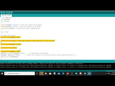 Ultrasonic Sensor Code and Testing with Arduino