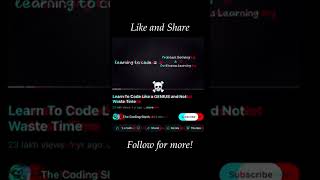 Approach “Coding”.the right way.🔥💯 #learntocode #codingjourney #codenewbie #programming #programmer