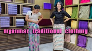 We try on our Myanmar traditional clothing from 10 years ago :O