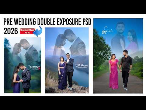Pre Wedding Double Exposure Effect PSD | Free Download 2026