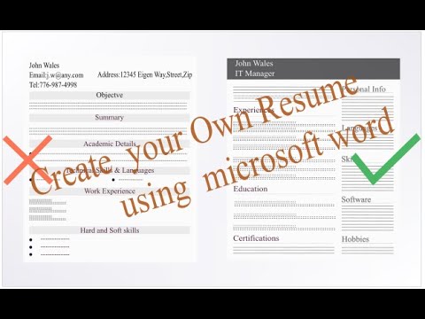 How to Make an Easy Resume in Microsoft Word ((step-by-step))