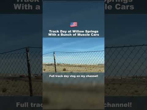 Classic Muscle Cars Racing on Track at Willow Springs