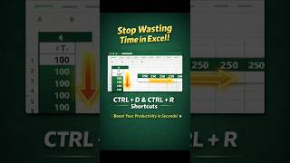 Stop Wasting Time in Excel! CTRL + D & CTRL + R Shortcuts ✅ #exceltips  #shorts