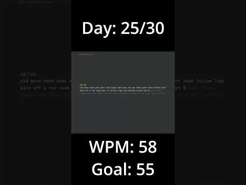 Touch Typing - 30 Day Challenge - Day 25/30