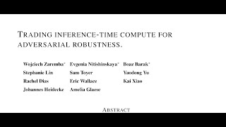 [QA] Trading inference-time compute for adversarial robustness.