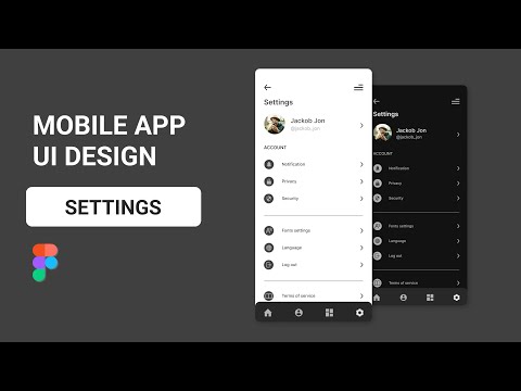 Mobile app design in Figma | APP Design | UI/UX | UI Design for Settings | Creative UI Graphic