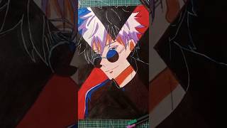 I painted my gojo drawing black #gojo #shorts #black #anime #art #jjk #shortfeed #viral #animeart
